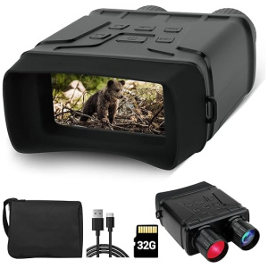 4-INCH Screen Night Vision Binoculars with Bag, Digital Infrared Goggles IR Device Thermal Scope for Adults 32GB Card Rechargeable Photo and Video...