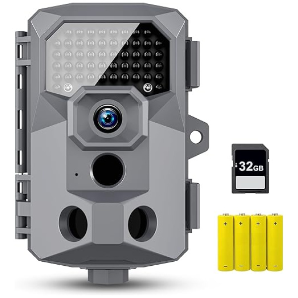 4K 48MP Trail Camera - Game Camera with 0.1 Trigger Time Night Vision Motion Activated, IP66 120° Wide Angle Hunting Deer Camera with 50pcs No Glow...