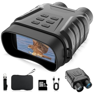 4K Night Vision Goggles Binoculars Gift for Men Adults, 8X Digital Zoom, Powerful Focusable IR Light, Viewing up to 1312 FT in Total Darkness, 32GB...
