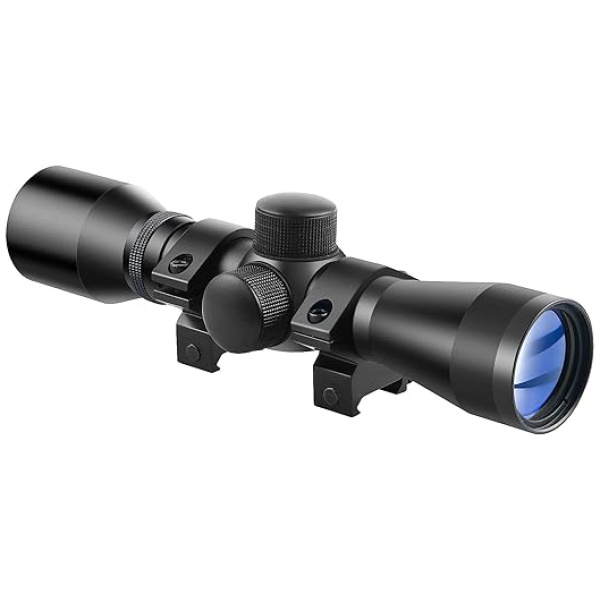Beileshi 4x32 Compact Rifle Scope Crossbow Scope,Crosshair Optics Hunting Scope with 20mm Free Mounts