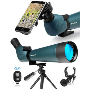 CREATIVE XP Spotting Scopes 20-60x80mm or 20-60x60mm Zoom with FMC Lens, 45 Degree Angled Eyepiece, Fogproof Spotting Scope with Tripod, Compact...