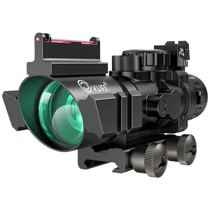 CVLIFE 4x32 Tactical Rifle Scope Red & Green &Blue Illuminated Reticle Scope with Fiber Optic Sight
