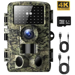 Dargahou Trail Camera - 4K 48MP Game Camera with Night Vision, 0.05s Trigger Motion Activated Hunting Camera, IP66 Waterproof, 130 Wide-Angle with...