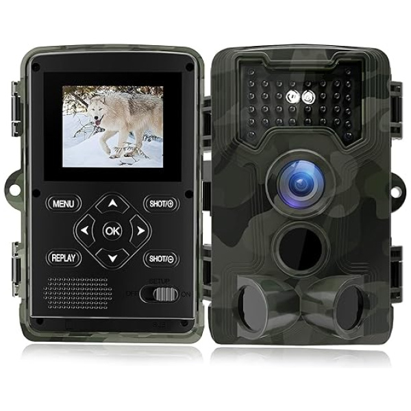 Deerthere 36M 1080P Night Vision Trial Camera - 120° Wide Angel 65FT No Glow Infrared LED Camera IP66 Waterproof Hunting Camera with 34PCS No Glow...