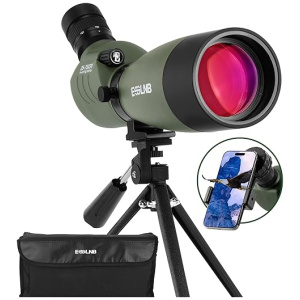 ESSLNB Spotting Scope with Tripod Phone Adapter 25-75 X 70 BAK4 Monocular Telescope 45 Degree Angled Waterproof Compact Spotting Scopes for Target...