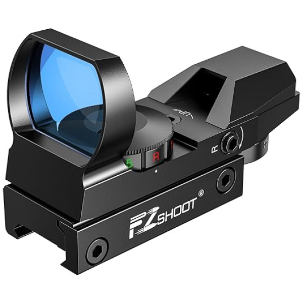 EZshoot Red Green Dot Gun Sight Scope Reflex Sight, 4 Adjustable Reticles Holographic Optic with 20mm Rail Mount