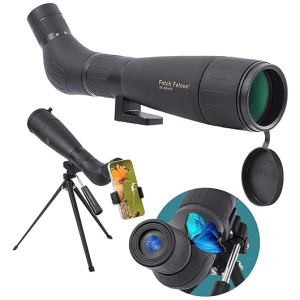 Fetch Falcon FMC HD BAK4 Spotting Scopes (Third Generation, Water-Resistance Long Range Spotting) with Metal Tripod Phone Adapter and Carry Bag...