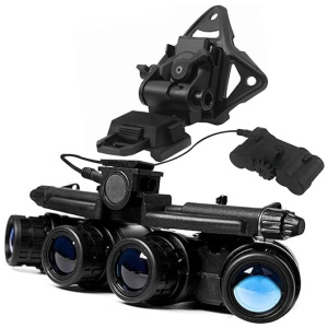 FMA Airsoft Hunting Tactical GPNVG18 Dummy Model Night Vision Goggles No Function Four-Tube Binoculars & L4G19 NVG Helmet Mount Plastic Bracket...