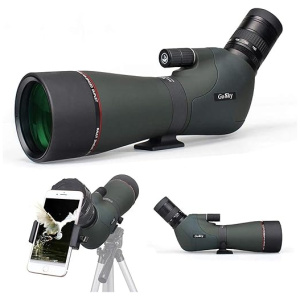 Gosky HD 20-60x80 Dual Focusing Spotting Scope - Waterproof HD Optics Zoom Scope with with Carrying Case and Smartphone Adapter for Hunting Bird...