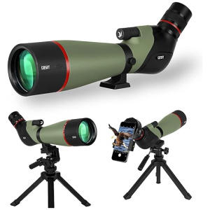 Gosky Newest 20-60X80 HD Dual Focusing Spotting Scope, BAK4 Prism 45 Degree Angled Eyepiece with Tripod, Smartphone Adapter, Scope for Bird...