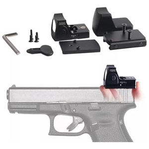 GOTICAL CNC-Machined Fiber Optic Set Front & Rear Handgun Sights for Glock Pistols Standard Models