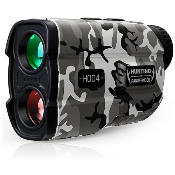 Hawkray Hunting Rangefinder with Rechargeable Battery, 1200Y Camo Laser Range Finder 6X Magnification, Distance/Angle/Speed/Scan Multi-Functional...