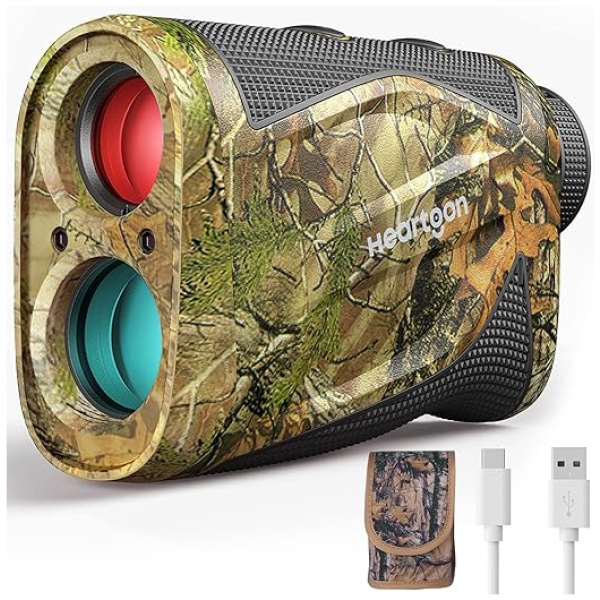 Hunting Rangefinder, Heartgon 1200 Yards Rechargeable Rangefinder for Hunting, 6X Magnification, High-Precision Continuous...