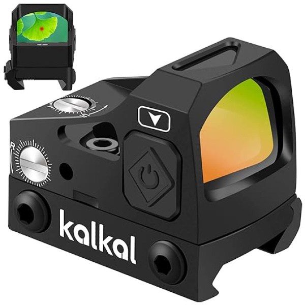 Kalkal Red Dot Sight, 2 MOA Reflex Sight Pistol Red Dot Scope for 21mm Picatinny Rail Mounts, with 12 Brightness Settings, Gun Sights Red Dot...