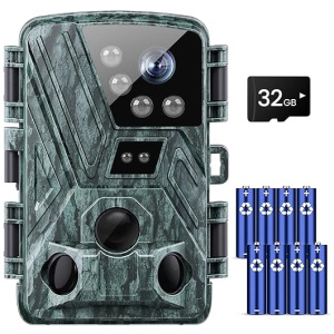 KJK Trail Camera, 42MP 4K 0.05s Trigger Motion Activated, Game Camera with Night Vision IP66 Waterproof 100ft 130°Wide-Angle for Wildlife Monitoring