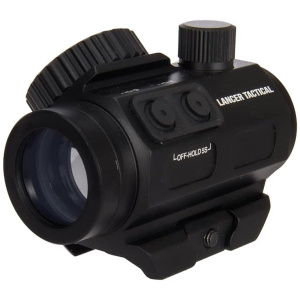 Lancer Tactical Airsoft Green & Red Dot Sight w/Side Button (Black)