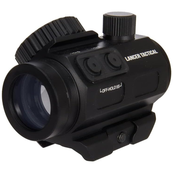 Lancer Tactical Airsoft Green & Red Dot Sight w/Side Button (Black)