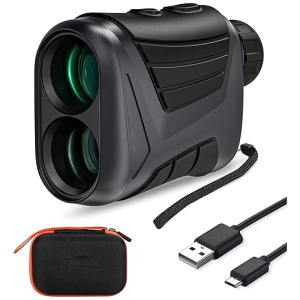 Laser Range Finder 900 Yard, RangeFinder 7X with Pin/Range/Speed/Scanning Model, USB Charging Cable, Wrist Strap, Carrying Case, 1/4'' Mounting...