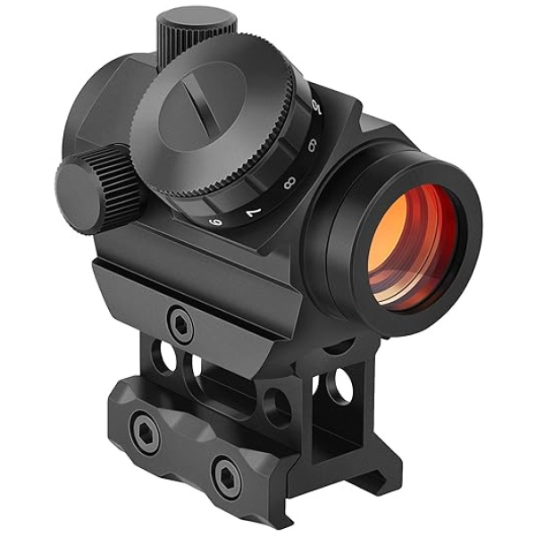 MidTen 2MOA Red Dot Sight 1x25mm Reflex Sight Waterproof & Shockproof & Fog-Proof Red Dot Scope with 1 inch Riser Mount
