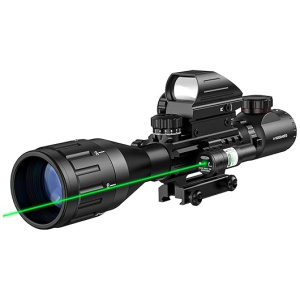 MidTen 4-16x50 AO Tactical Rifle Scope Dual Illuminated Optics & Illuminated Reflex Sight 4 Holographic Reticle Red/Green Dot Sight & IIIA/2MW...