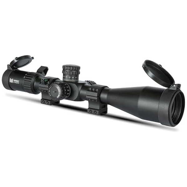 Monstrum Hornet 6-24x50 FFP Rifle Scope | Includes Zero Stop, Scope Level, and Detachable Sunshade