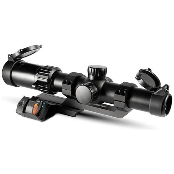 Monstrum Ladon 1-6x24 LPVO Rifle Scope with Ghost CRS 45 Degree Canted Micro Red Dot Sight