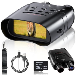 Night Vision Binoculars 1080P & 3.5" Digital Infrared Night Vision Goggles for Adults, 5X Zoom, 7-Brightness Level, Night and Day, 32GB Memory Card...