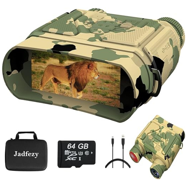Night Vision Goggles Night Vision Binoculars for Total Darkness,Digital Infrared Night Vision with 3'' Large Viewing Screen and 64GB SD Card for...