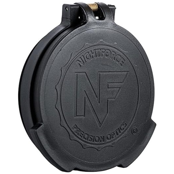 NightForce Objective Durable Weather-Resistant Spring-Loaded Flip-Up Rotational Lens Caps with Thread-in Attachment