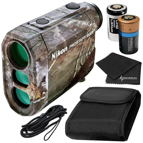 Nikon Laser Rangefinder PROSTAFF 1000i TrueTimber Kanati - Camo with Wearable4U Bundle
