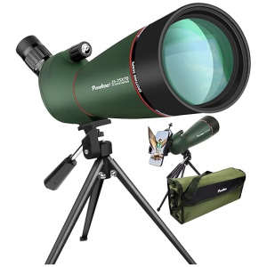 PankooFamily 25-75X70 HD Spotting Scope Hunting Spotting Scopes with Smartphone Mount Kit, Tripod and BAK4 45 Degree Angled Eyepiece Telescope for...