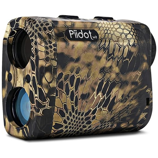 PIIDOTWIT Golf Rangefinder with Slope 600 Yard Rangefinder 6x24mm Waterproof, Pulse Vibration, Carrying Case, Free Battery, Gift Wrap F2