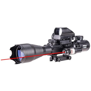 Pinty 3 in 1 Scope Combo 4-16x50EG Illuminated Rifle Scope + 4 Reticle Red&Green Reflex Sight + Red Dot Laser
