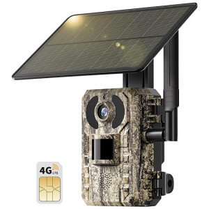 SEHMUA 4G LTE 3rd Gen Cellular Trail Cameras with Live-Streaming, Solar Game Camera Includes SIM Card, Remote Phone Access&Playback, Motion...