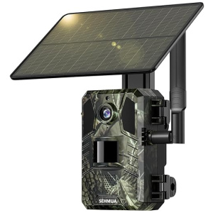 SEHMUA 4G LTE Cellular Trail Cameras 3rd Gen with Live Streaming, Cellular Game Camera Built-in SIM Card Phone Remote Access Solar Trail Camera...