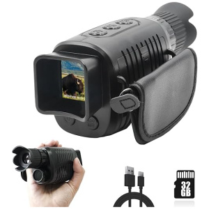 Sheawasy Night Vision Monocular, 1080p Infrared Monocular for 100% Darkness, 32GB Included, Travel, Camping, Hunting, Surveillance