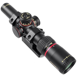 Sniper VT 1-5X24 FFP First Focal Plane LPVO Rifle Scope with Red/Green Illuminated Reticle and Scope Mount
