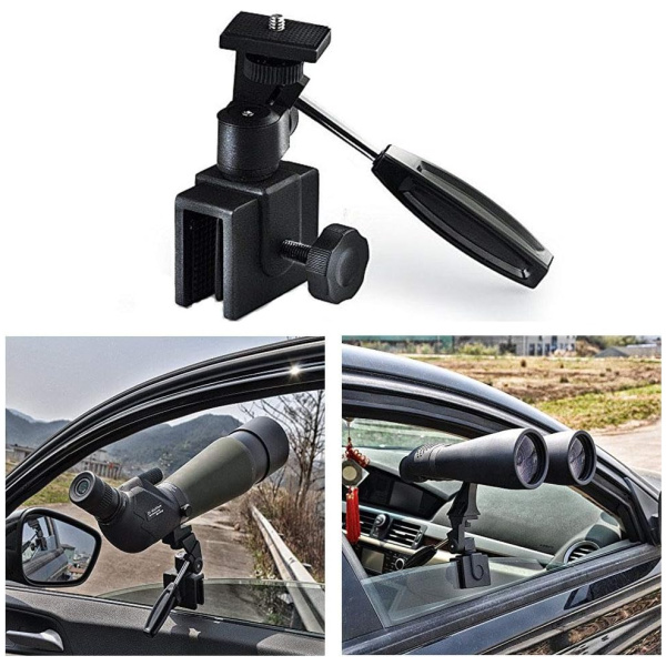 SOLOMARK Deluxe Vehicles Car Adjustable Window Mount for Spotting Scope Big Binoculars - Fully Metal