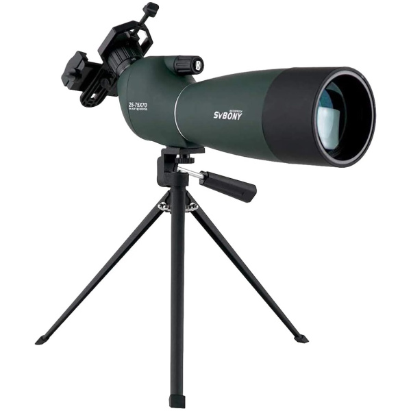 SVBONY SV28 Spotting Scopes with Tripod,Hunting,25-75x70,Angled,Waterproof,Range Shooting Scope,with Phone Adapter,Compact, for Target...