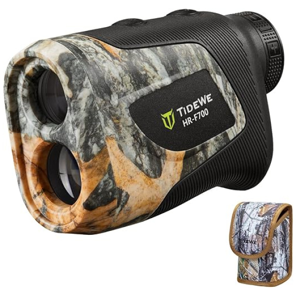 TideWe Hunting Rangefinder with Rechargeable Battery, 700/1000Y Camo Laser Range Finder 6X Magnification, Distance/Angle/Speed/Scan Multi...