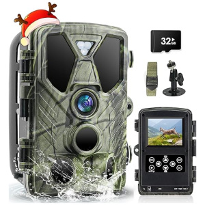 Trail Camera 4K 36MP Game Camera with Night Vision 0.2s Trigger Trigger Time Motion Activated 120°Wide Camera Lens, IP66 Hunting Camera with 850nm...
