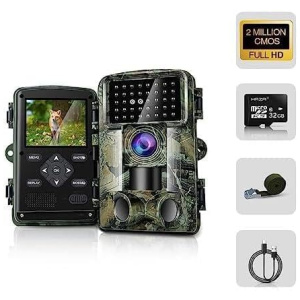 Trail Camera 58MP 2” Huge Screen HD Game Hunting Camera with Night Vision Motion Activated IP66 Waterproof Outdoor Deer Wildlife Camera Field Night...
