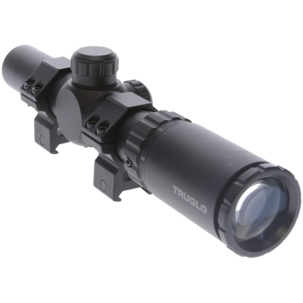 TRUGLO TruBrite 30 Hunter 30mm Compact Waterproof, Shockproof, Fogproof Gun Hunting Scope, 1-4 x 24mm, Matte Black