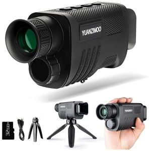 Upgraded Night Vision Monocular Digital Infrared Monocular Telescope for 100% Darkness with 8X Zoom 2000mAh Rechargeable Battery Tripod 32 GB SD...