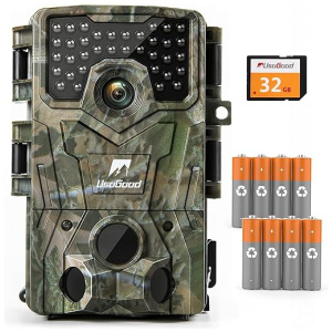 usogood Trail Camera 36MP 2K 30fps Game Camera with Night Vision Motion Activated IP66 Waterproof, 65ft 120° Wide Angle Detection Hunting Camera,...