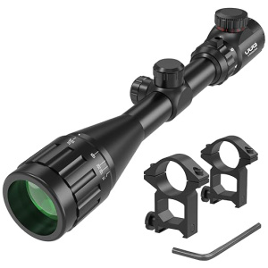 UUQ 3-9x40 AO Rifle Scope with Red & Green Illumination - Long Range Hunting Optics for Air Sniper, Crossbow, Airsoft, Pellet Gun, BB, Airgun -...