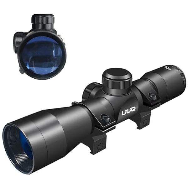 UUQ Tactical 4X32 Compact .223 .308 Scope Rangefinder Reticle/w Ring Mounts