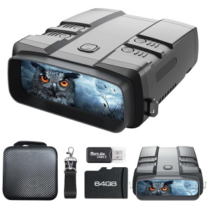 VABSCE Night Vision Goggles, True 4K Night Vision Binoculars, Built-in Powerful Focusable IR, Super Large Display, Long Viewing Range, Free 64GB...