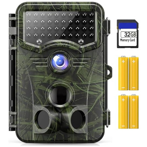 Vikeri 4K 32MP Trail Camera, Game Camera with Night Vision 0.1s Trigger Time Motion Activated 120°Wide Lens, IP66 Hunting Camera with 40pcs No Glow...