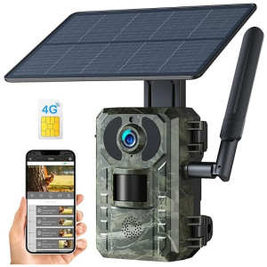 VOOPEAK Cellular Trail Cameras with 2.5K Live Streaming, Trail Camera Solar Powered, Motion Alert Game Camera, 940nm No Glow Night Vision, IP66...